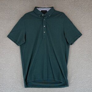 Greyson Forest Green men’s Large Polo Golf Shirt Stretch Pullover wolf logo